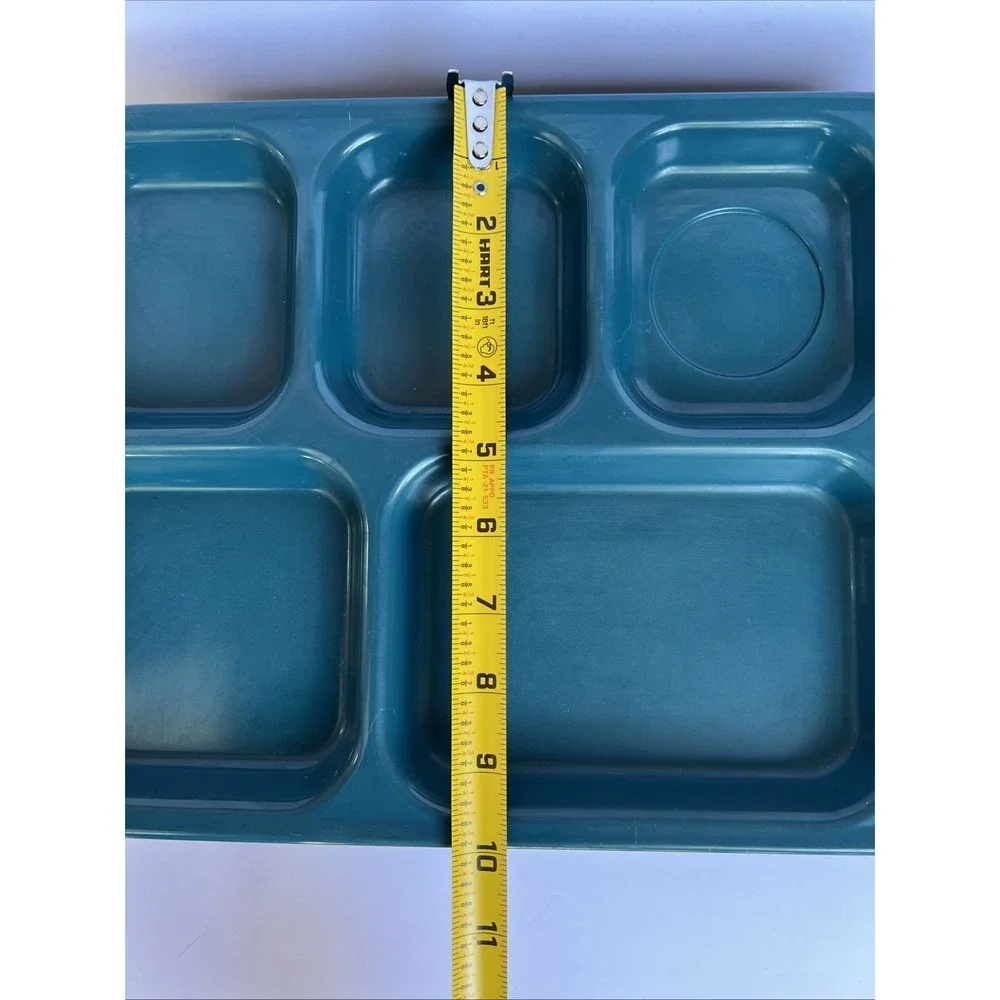 VTG Set x8 Sun Coast Dallas Ware Teal School Cafeteria Lunch Trays Melamine